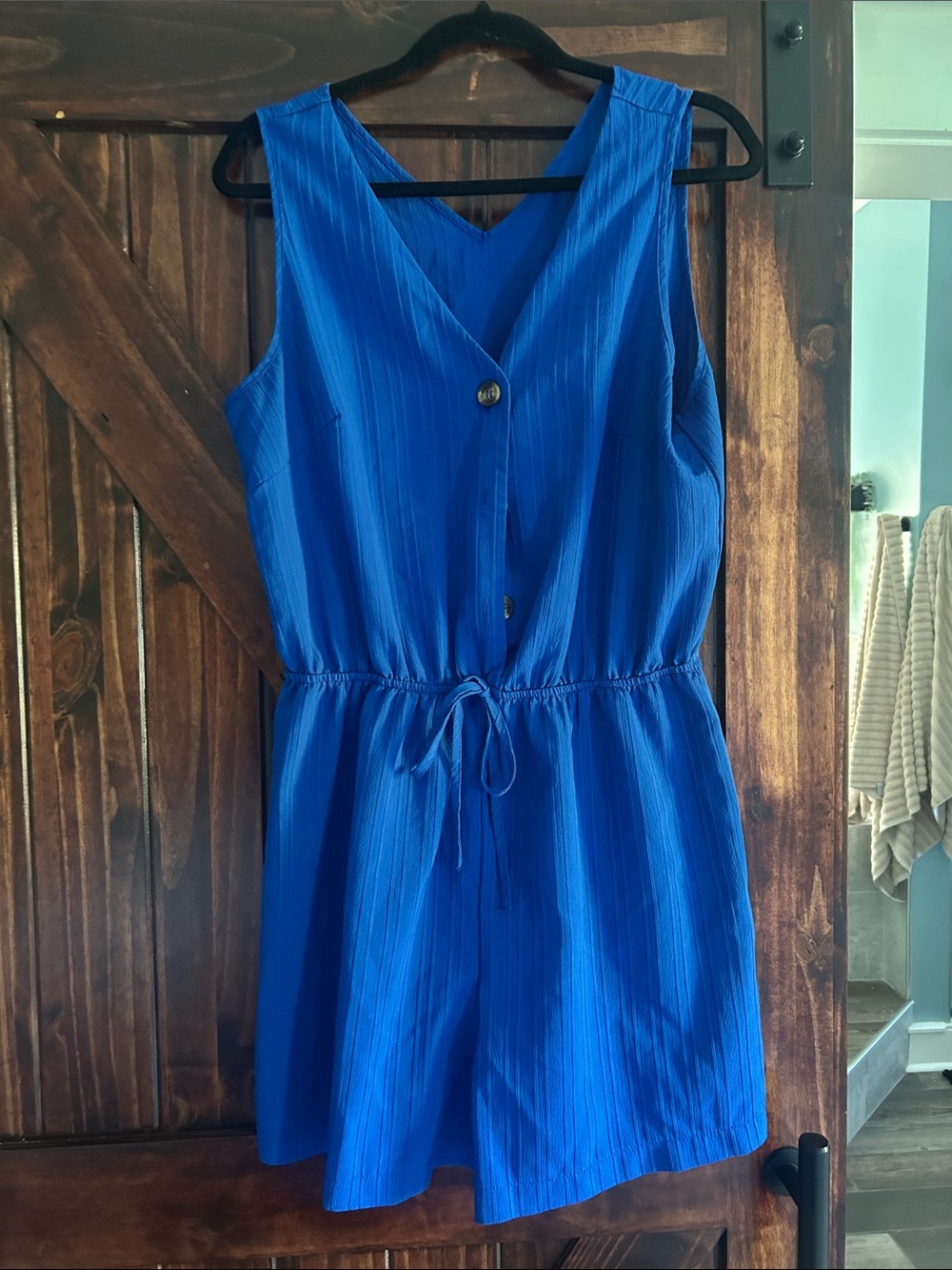 SHEIN Royal Blue Sleeveless V-Neck Romper